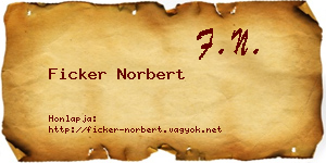Ficker Norbert névjegykártya